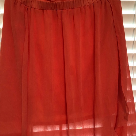 High low peach maxi skirt - Picture 2 of 5